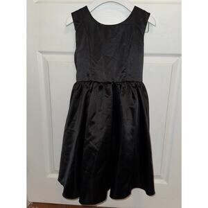 Trish Skully Girls Formal Satin Black Dress Short Size 7